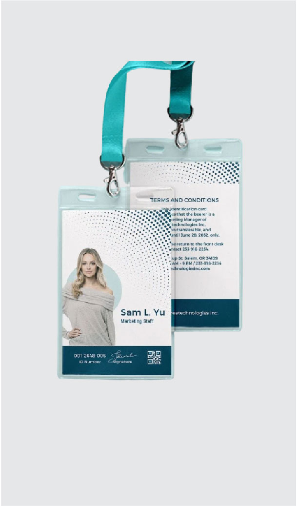 Employment card printing sample - EzyPrint Lahore